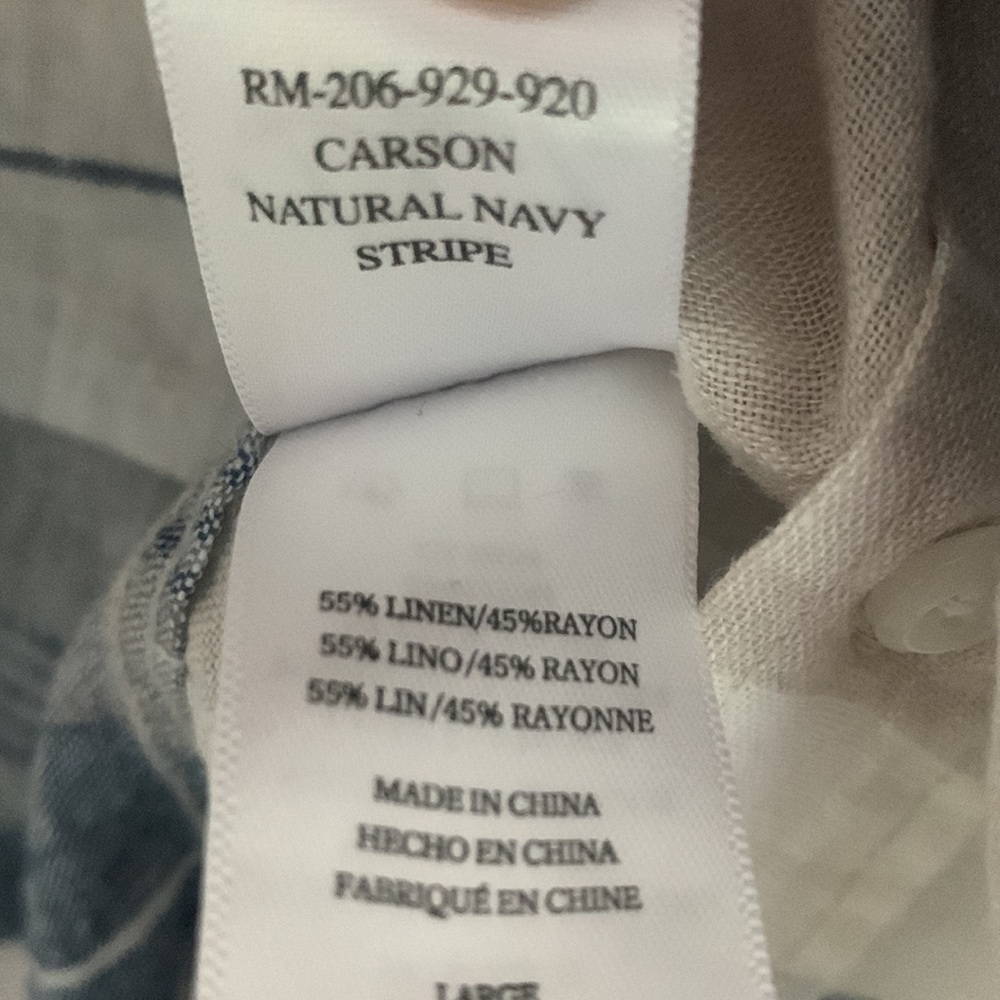 Rails Carson Natural Navy Stripe Button Up Shirt … - image 5